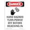 Signmission Safety Sign, OSHA Danger, 18" Height, Aluminum, Hand Hazard Turn Power, Portrait OS-DS-A-1218-V-1287 - alternate 1